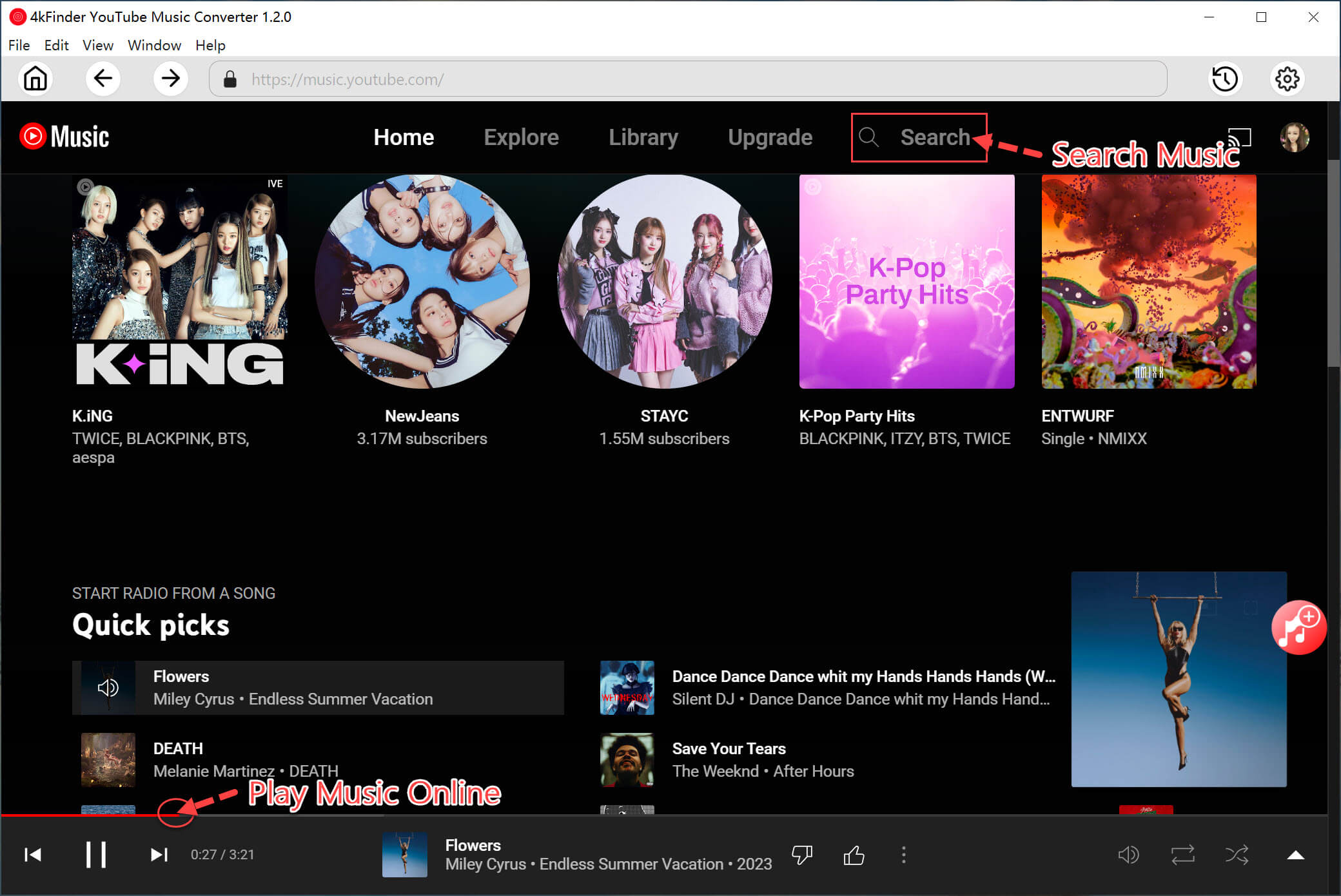 search youtube music