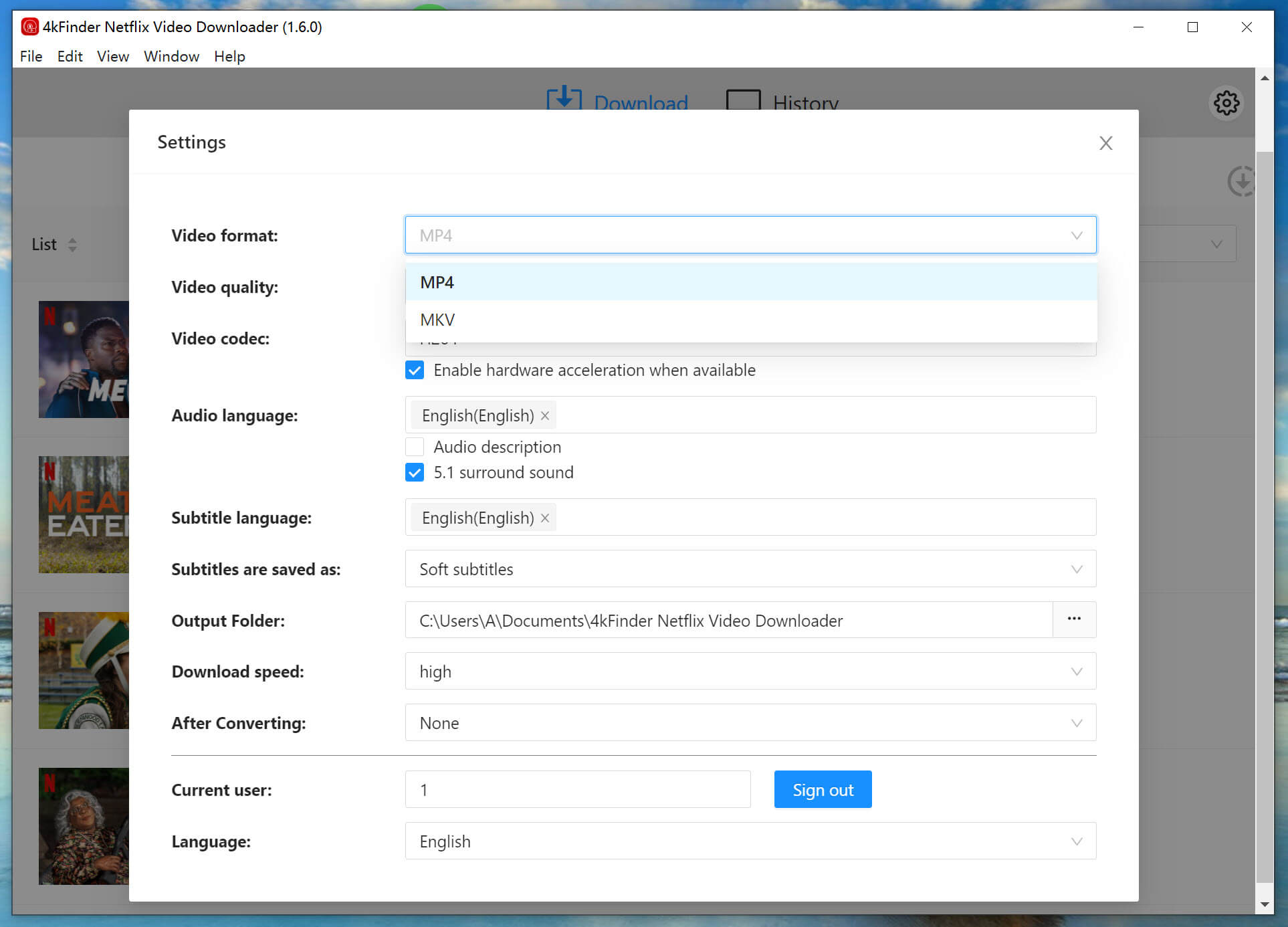 configure output file