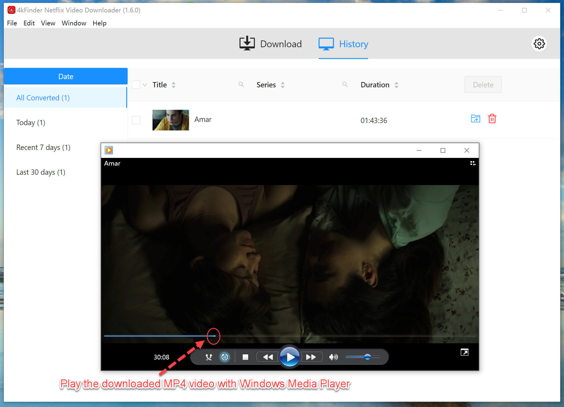 play Netflix video in Windows Media Player