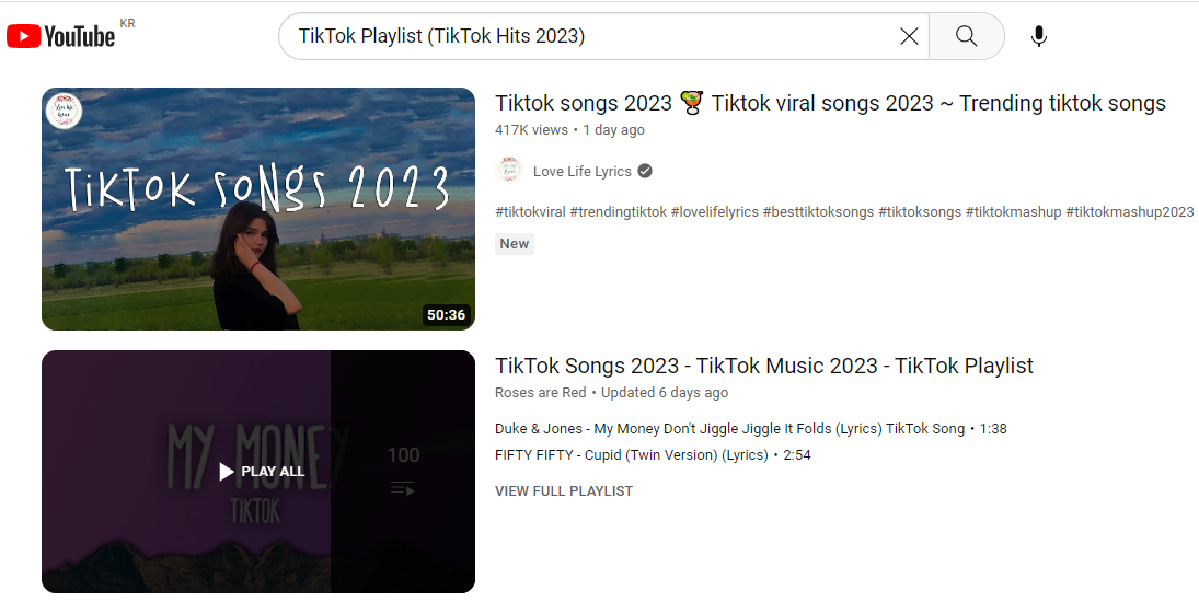 copy TikTok Playlist on YouTube