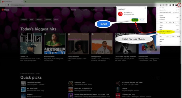 add youtube music as desktop app