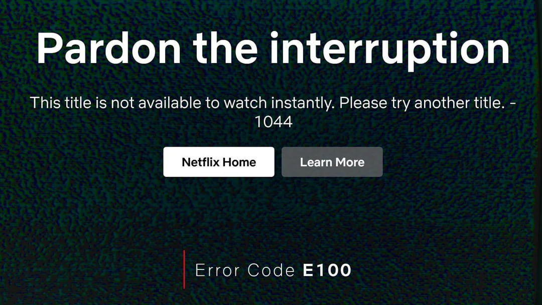 Netflix title not available to watch
