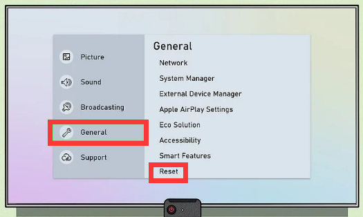 factory reset smart tv