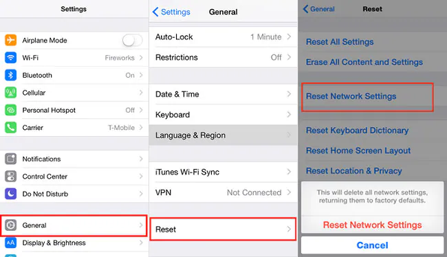 Reset Network Setting on iOS