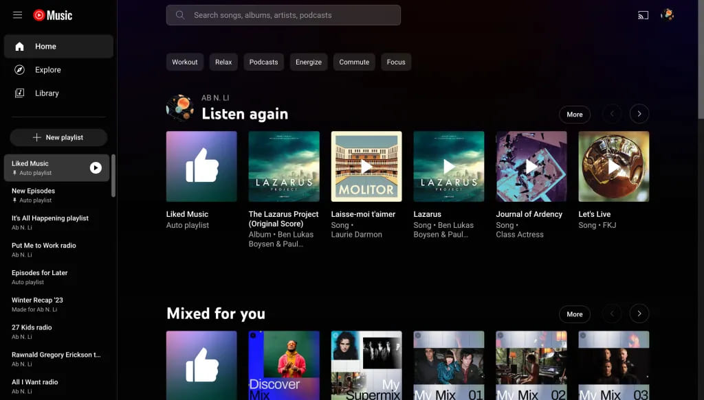 play songs on YouTube Music Web Player